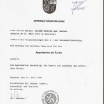 Dr. med. Clivia Heinen Becking Ärzteurkunde Approbation 